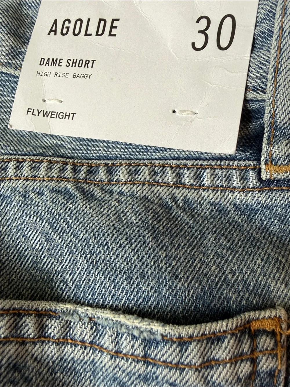 Agolde Dame Short Flyweight High Rise Baggy Sz 30 NEW